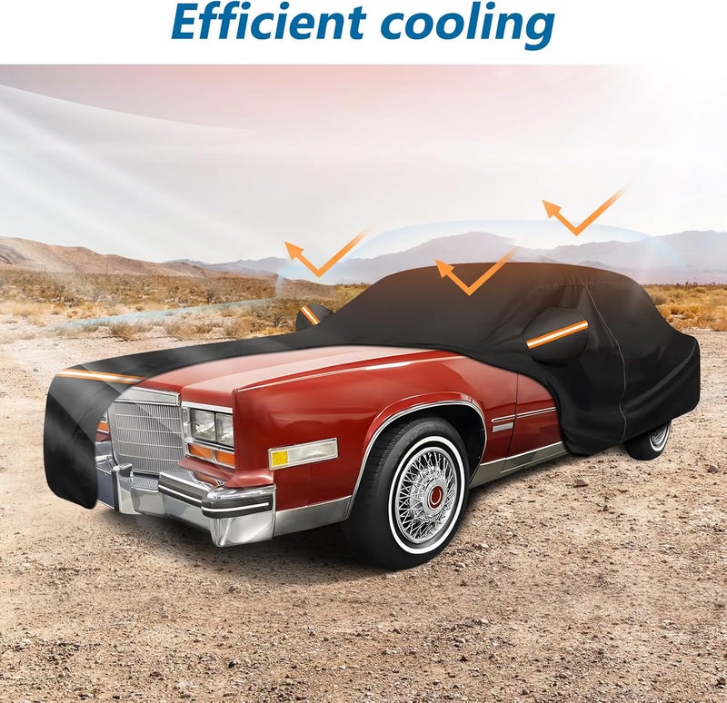 BIGACOVER Car Cover for Cadillac Eldorado Biarritz/Brougham/Fleetwood/Convertible 1979-1985 1992-2002, Waterproof 210D Oxford Cloth and Cotton Cover Outdoor Car Cover Windproof Heavy Duty All Weather - Image 4